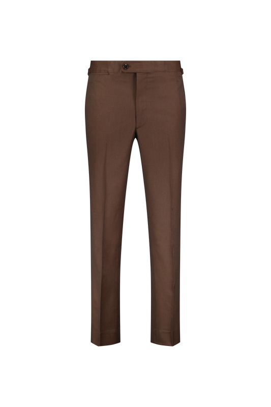 Trousers Lyon brown and olive Wool and Cashmere twill