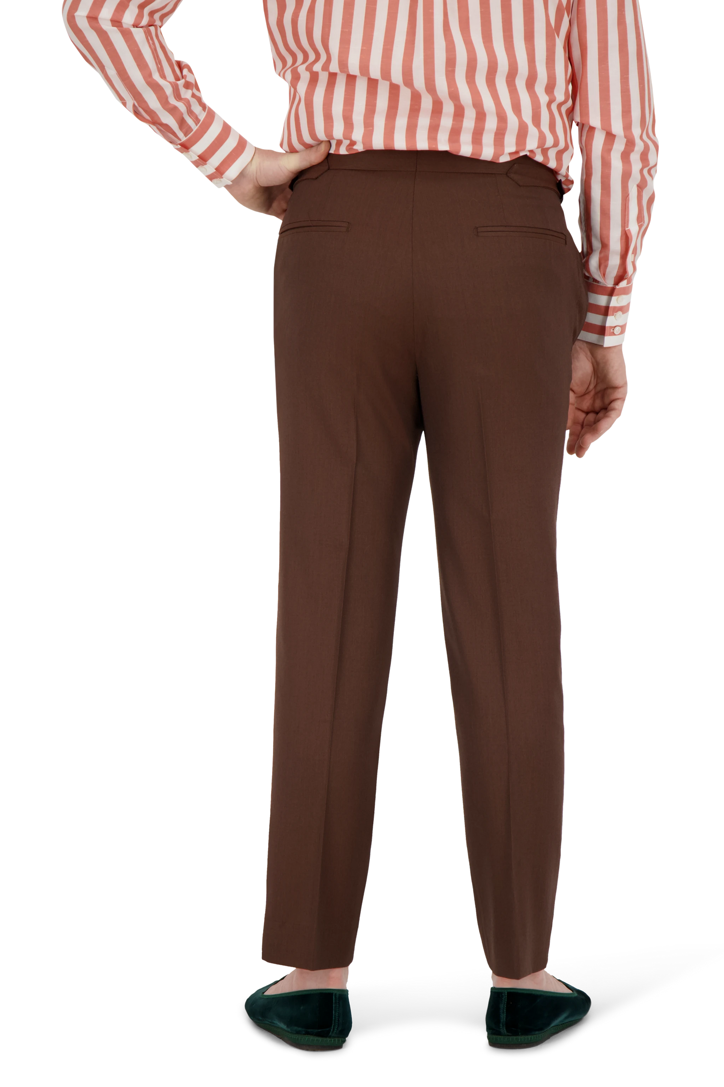 Trousers Lyon brown and olive Wool and Cashmere twill