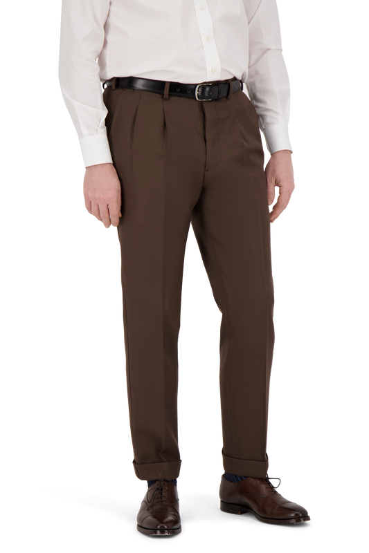 Trousers Honolulu brown Wool Cavalry Twill