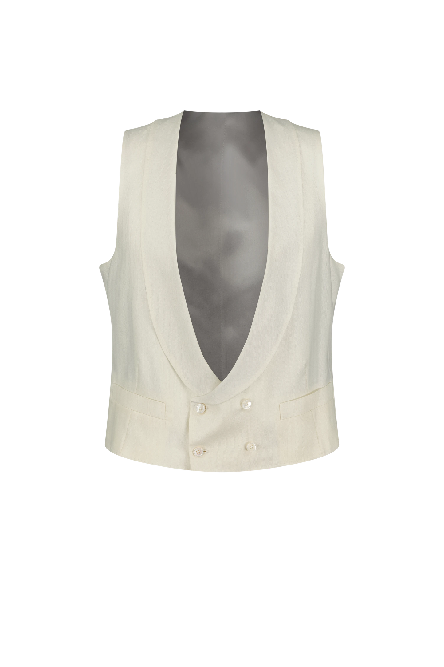 Waistcoat Madrid sand Cashmere and Silk herringbone