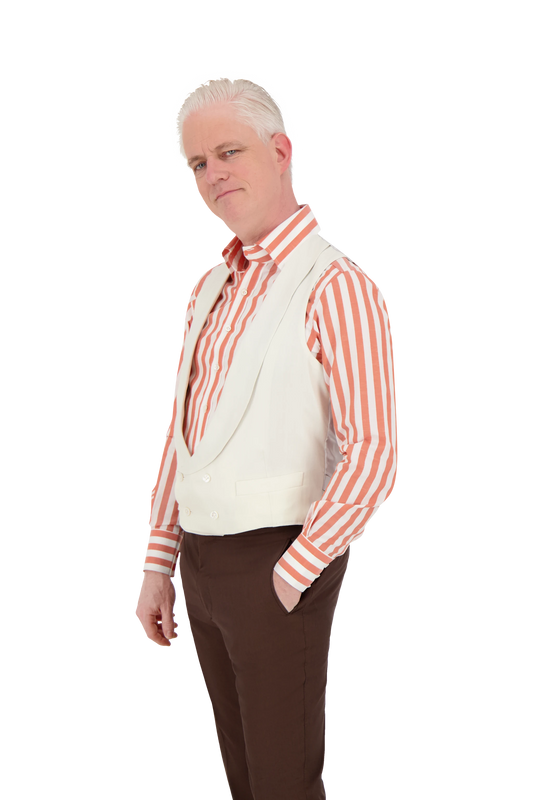 Waistcoat Madrid sand Cashmere and Silk herringbone