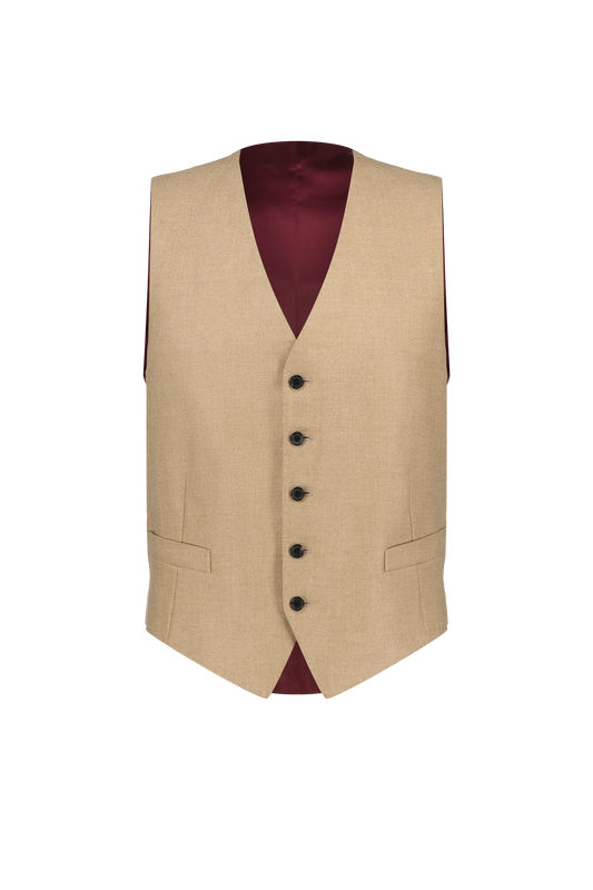 Waistcoat Austin tan Wool and Cashmere