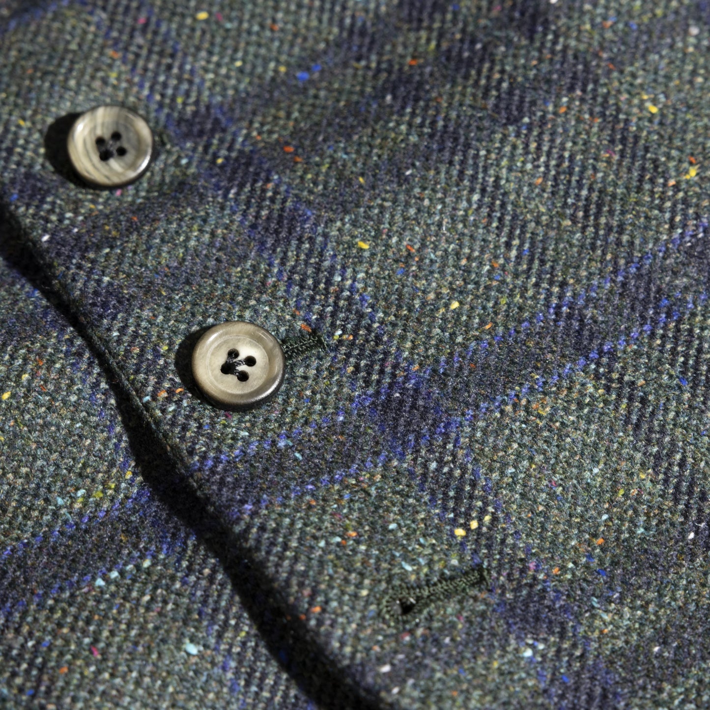 Waistcoat Leeds brown and blue Cashmere and Silk Royal Tweed check