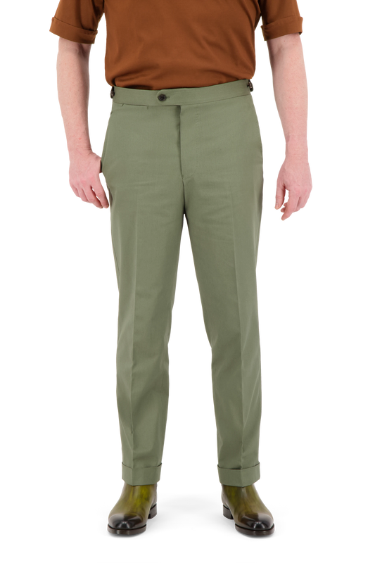 Trousers Hefei green Cotton twill