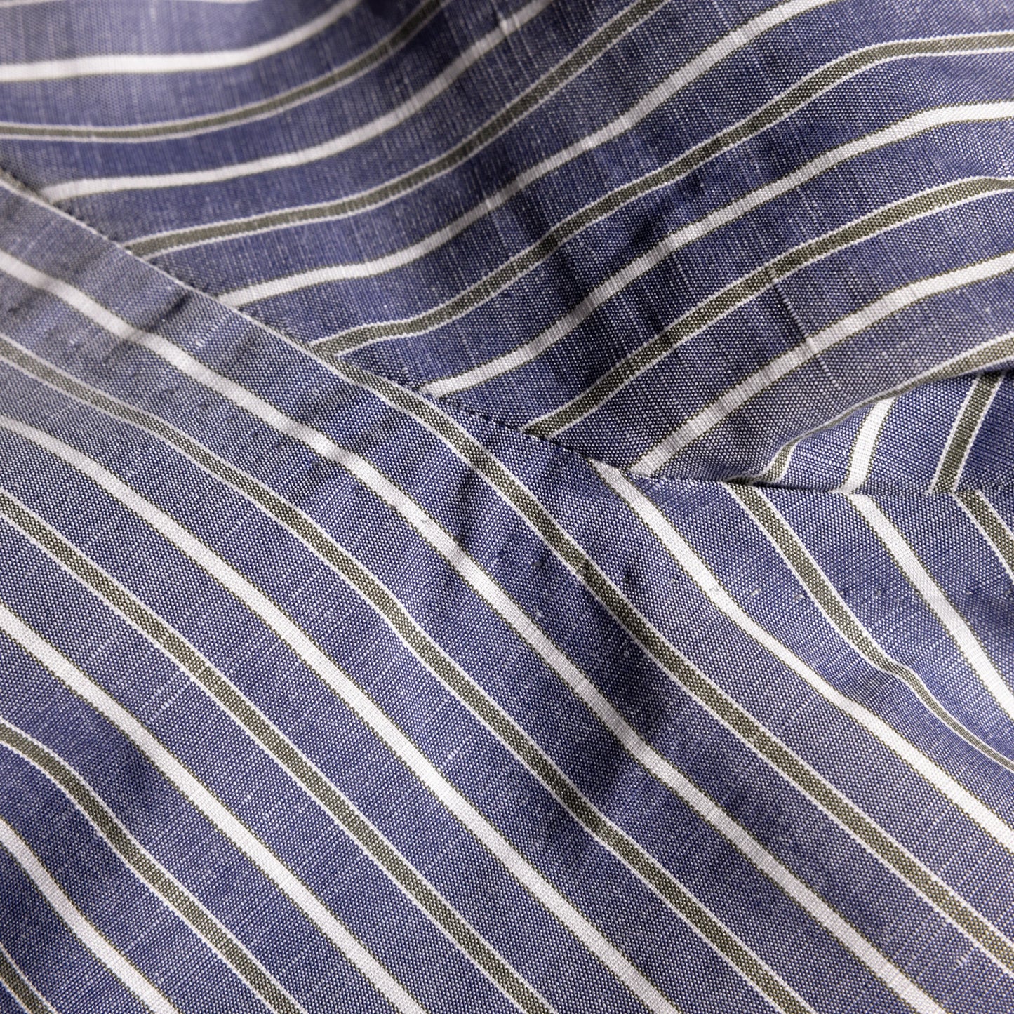 Shirt Phoenix dark blue Swiss Cotton and Linen stripe