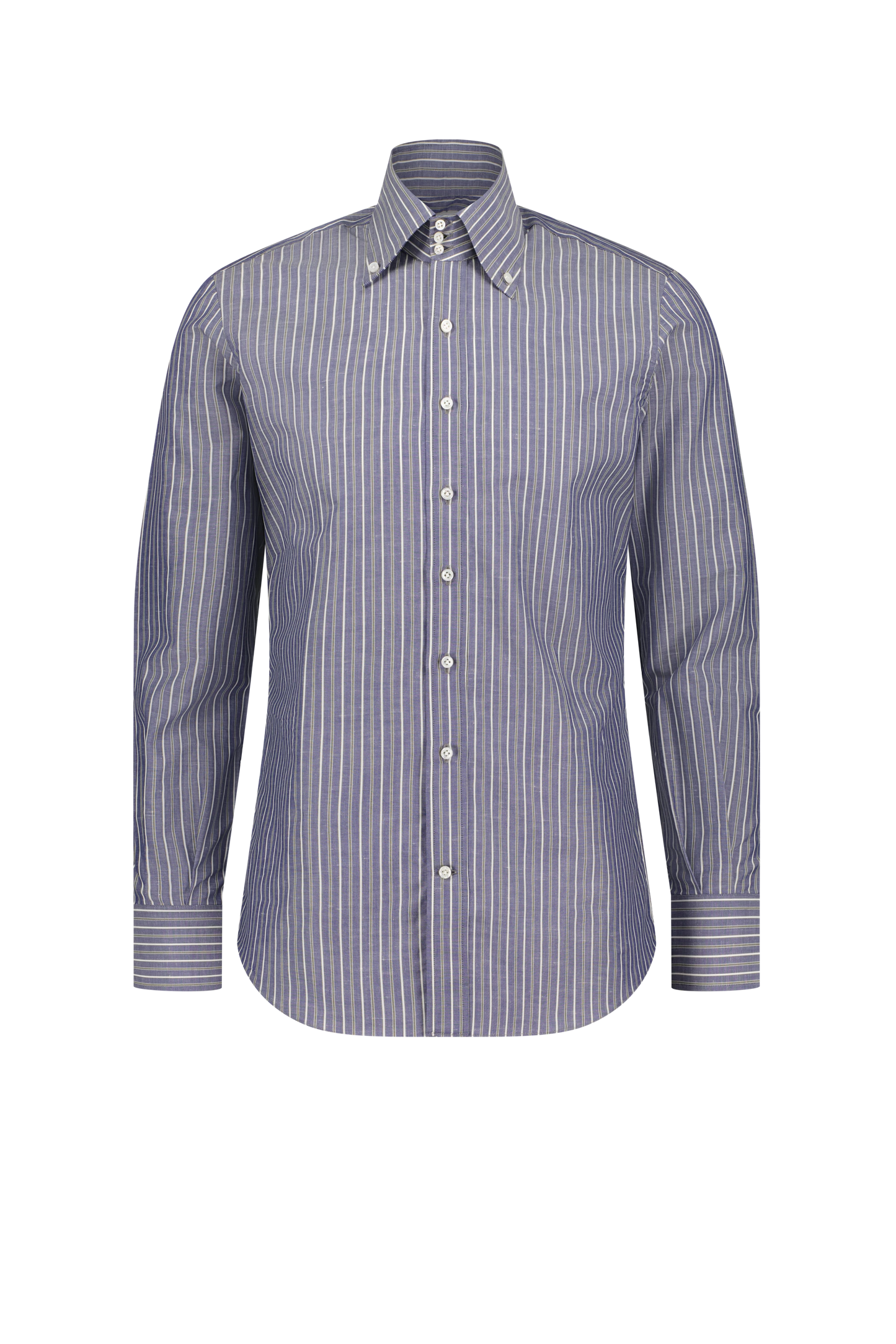 Shirt Phoenix dark blue Swiss Cotton and Linen stripe