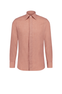 Shirt Omaha orange Swiss Cotton and Wool twill