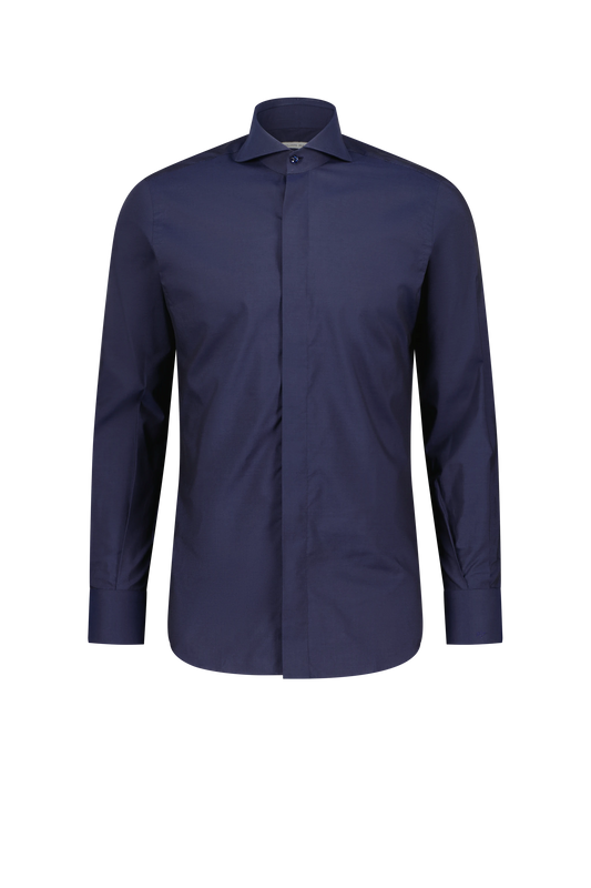 Shirt Oslo navy Swiss Cotton and Silk