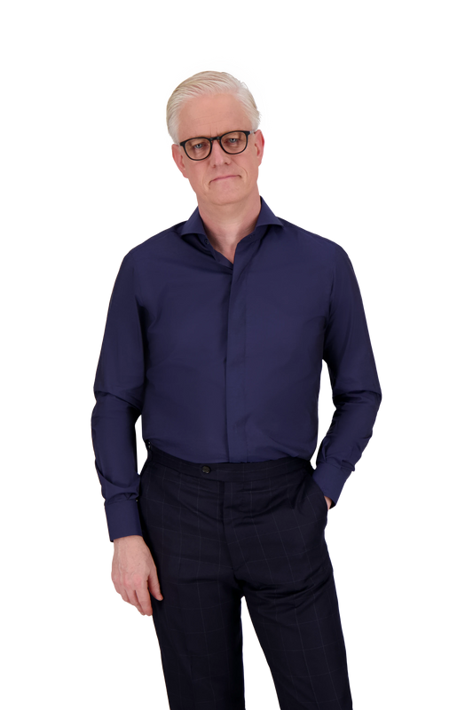 Shirt Oslo navy Swiss Cotton and Silk