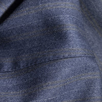 Trousers Sao Paulo blue Merino Wool with yellow stripe