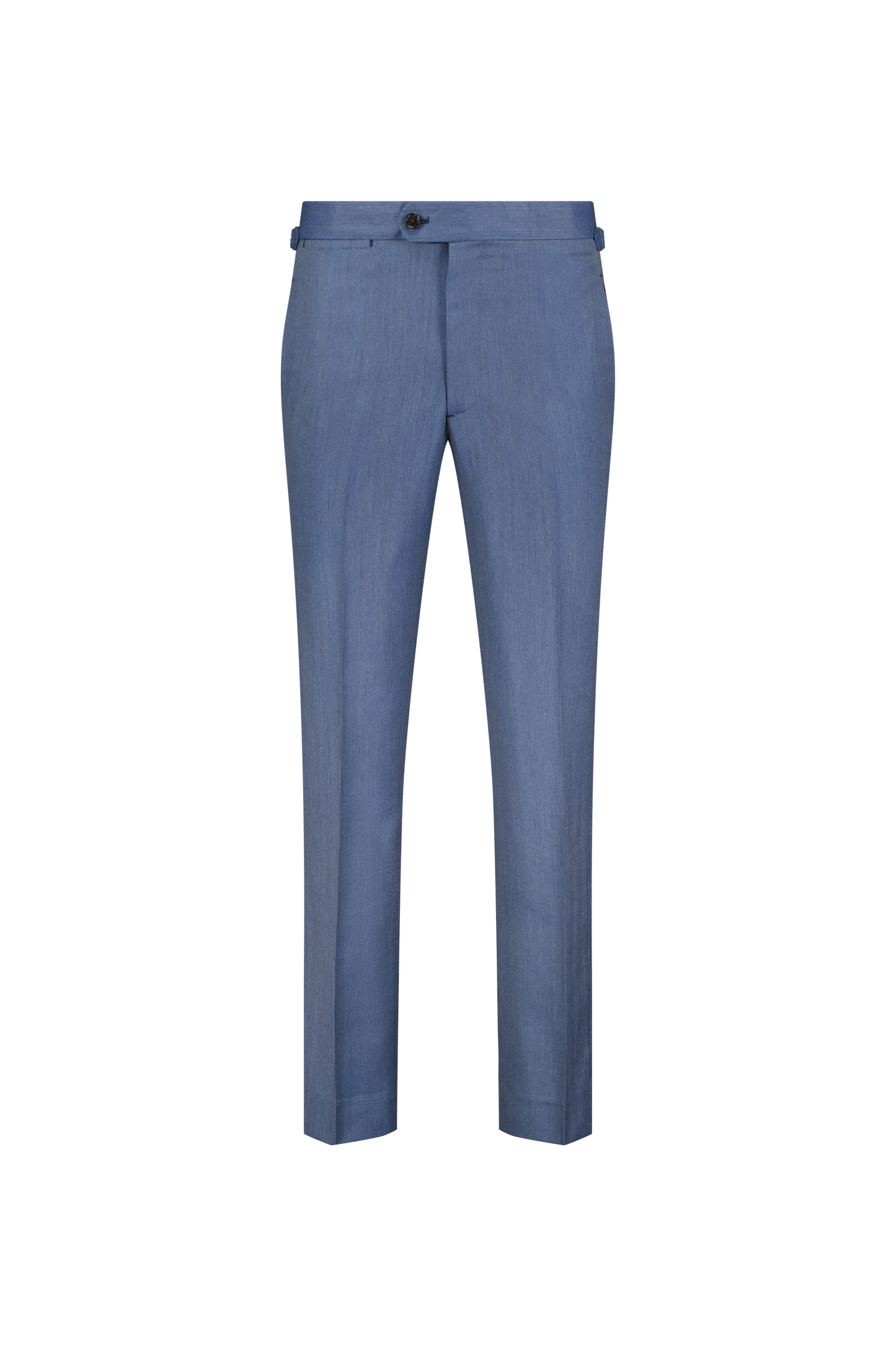 Trousers Zurich blue and light grey Wool and Cashmere herringbone