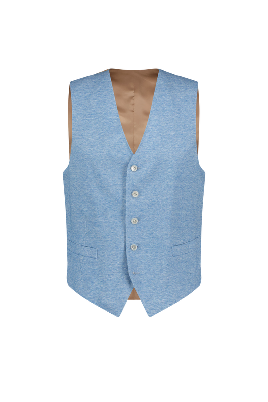 Waistcoat Montreal light blue Linen, Silk and Cashmere jersey