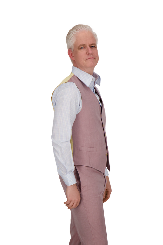 Waistcoat Canberra pink Wool and Cashmere twill